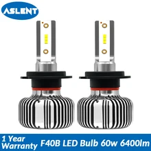 Aslent 2pcs H7 LED H4 Hi lo Beam H11 H1 9005 9006 9012 Car LED Headlight Bulbs CSP Chips 30W/bulb 6400LM Auto Fog Lamp Light 12v