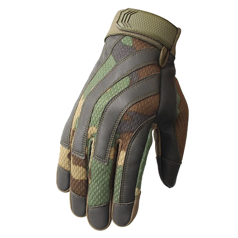 Новые мужские тактические перчатки зимние военные армейские противоскользящие перчатки Полные Пальцы Пейнтбол Стрельба страйкбол боевые резиновые перчатки - Цвет: Camouflage