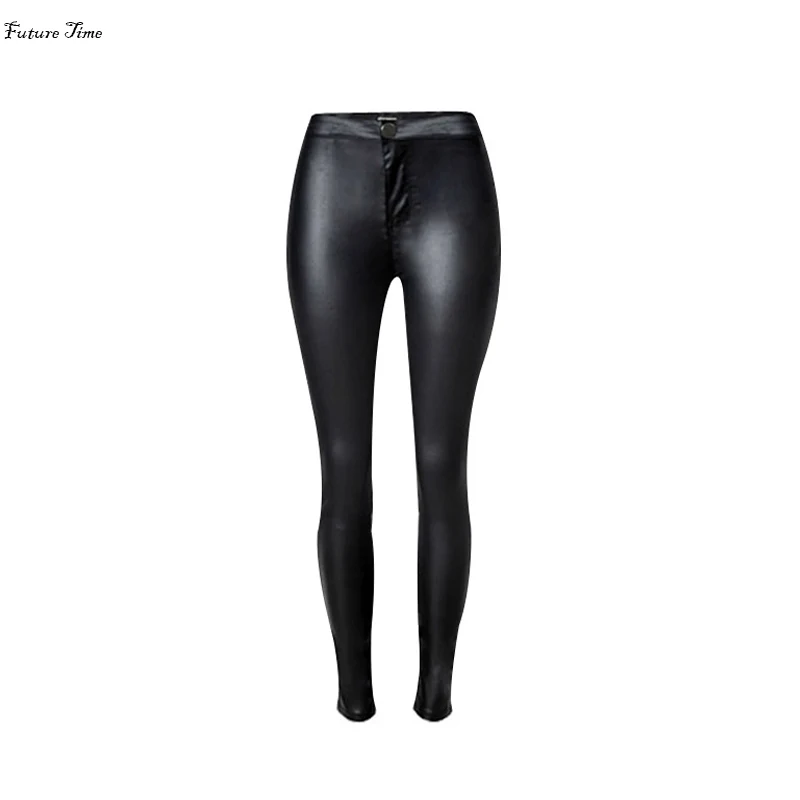 Новинка, женские джинсы, высокая талия, обтягивающие, тонкие, сексуальные, пуш-ап, бедра, стрейчевые, черные джинсы, узкие брюки, искусственная кожа, джинсы для женщин, C0449 - Цвет: Черный