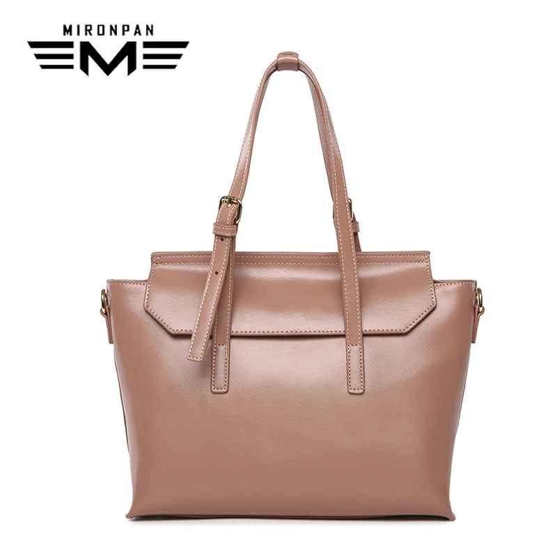 

MIRONPAN 2018 New Women Handbag Original Genuine Leather Female Doctor Bag Women Business Shopping Traveling Soft Handbag
