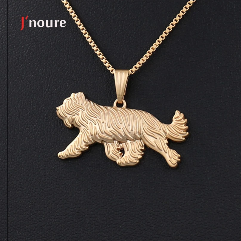 J'noure Fashion Jewelry Of Briard Movement Pendant Necklaces Metal Alloy Cute Snake Chain Animal Dog Necklace Gifts Women A121 |
