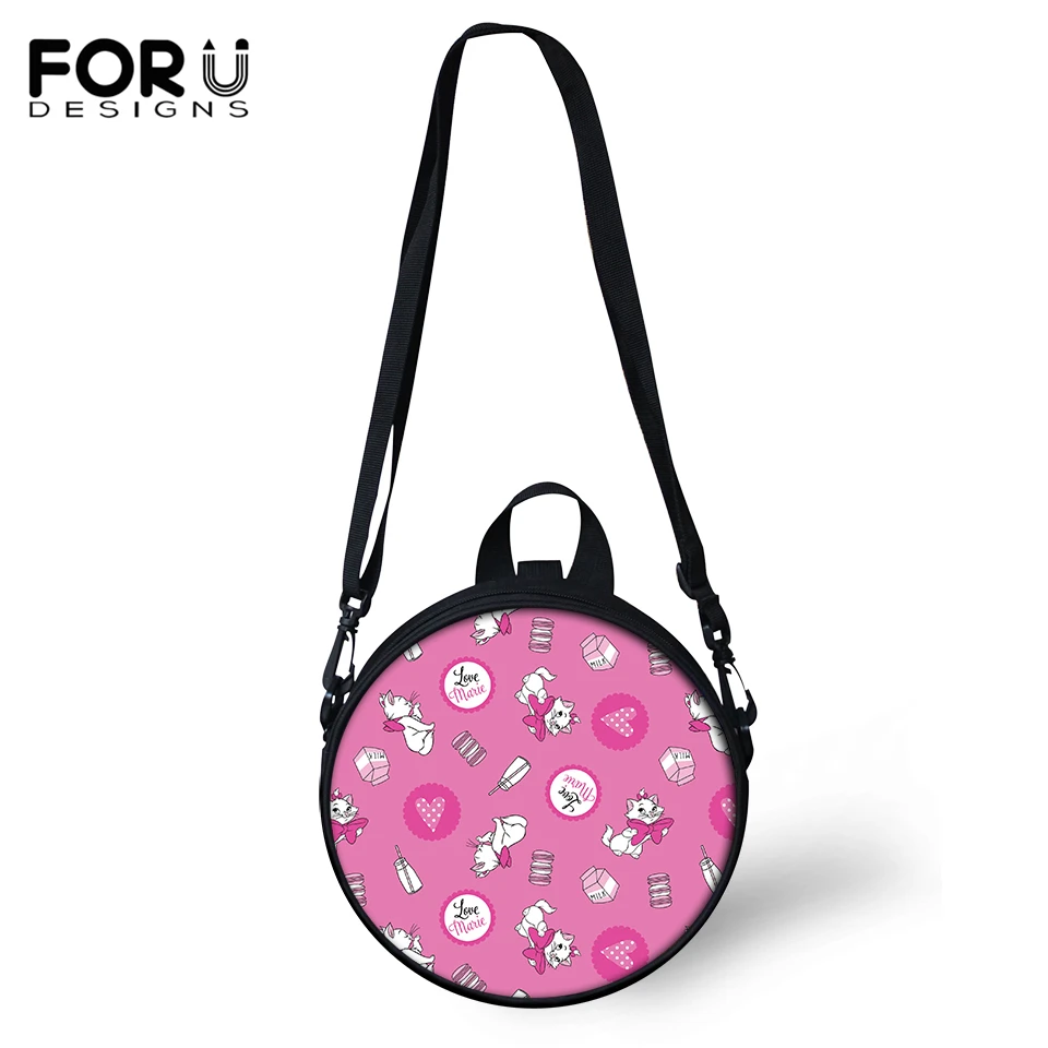 

FORUDESIGNS Kindergarden Baby Round Shape Shoulder Bags Cartoon Dog Print Women Messenger Bags Kawaii Animal Girls Circular Bags