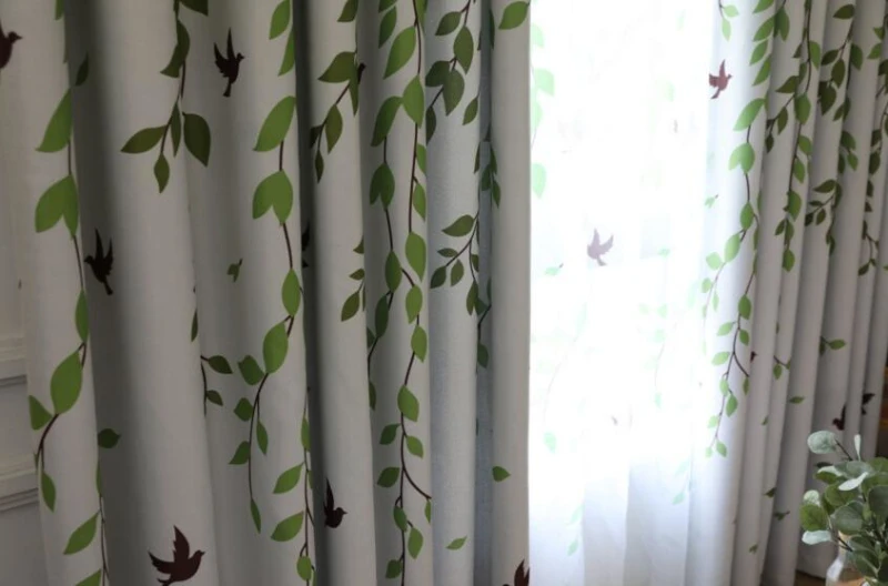Деревенские шторы для гостиной с изображением ивы птиц, вуаль, тюль, занавески на окно, для спальни, кухни, отвесная ткань, занавески T& 207#30