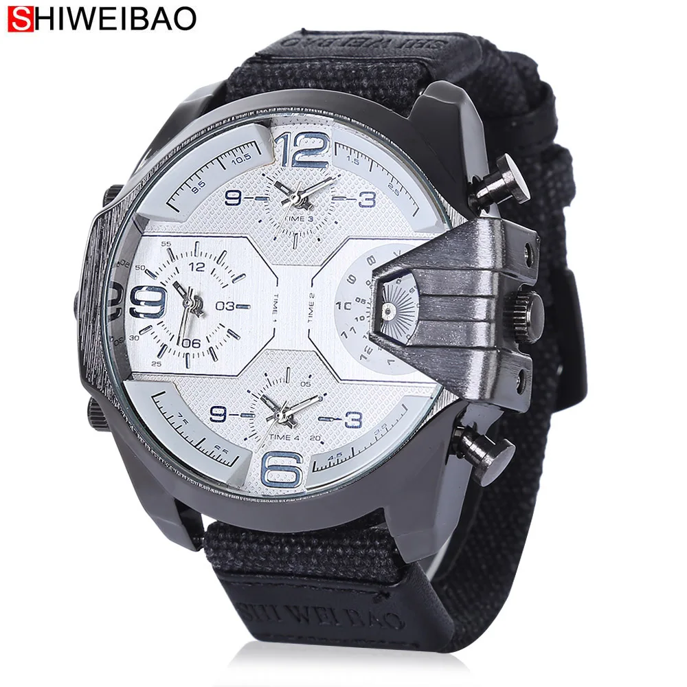 military watches four time zones quartz watch for men (4)