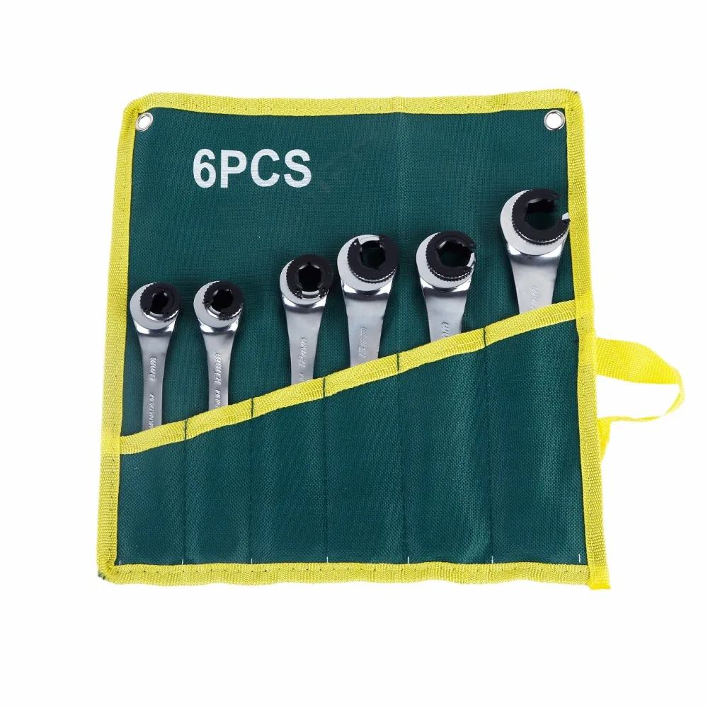 

6 Pieces 8-17MM Tool Oil Filter Belt Wrench Ratchet Nut Wrench 72 Tooth Chrome Vanadium Wrench Multi-Function Conversion Wrench