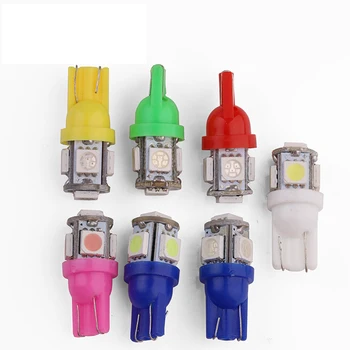 

100pcs T10 5Smd 5050 W5W 192 168 194 Led Car Light Bulb White Pink Blue Green Yellow Red Bulbs 12v 6500k led Clearance Light