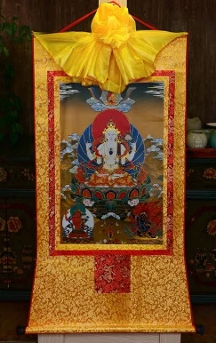 

FYH 35*20cm 25 style Tibetan Buddhism gold Thangka Scroll paintings Silk embroidery painting Buyers Notes painted numbers