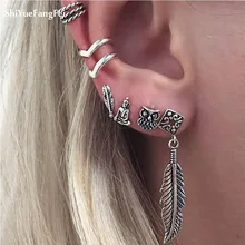 6 шт./компл. серьги для Для женщин Harajuku женские туфли, туфли в панковском стиле, женские Сова Стад серьги для девушек в стиле панк Чехол для мобильного телефона в стиле "BTS Модные украшения Аксессуары Рождественский серьги