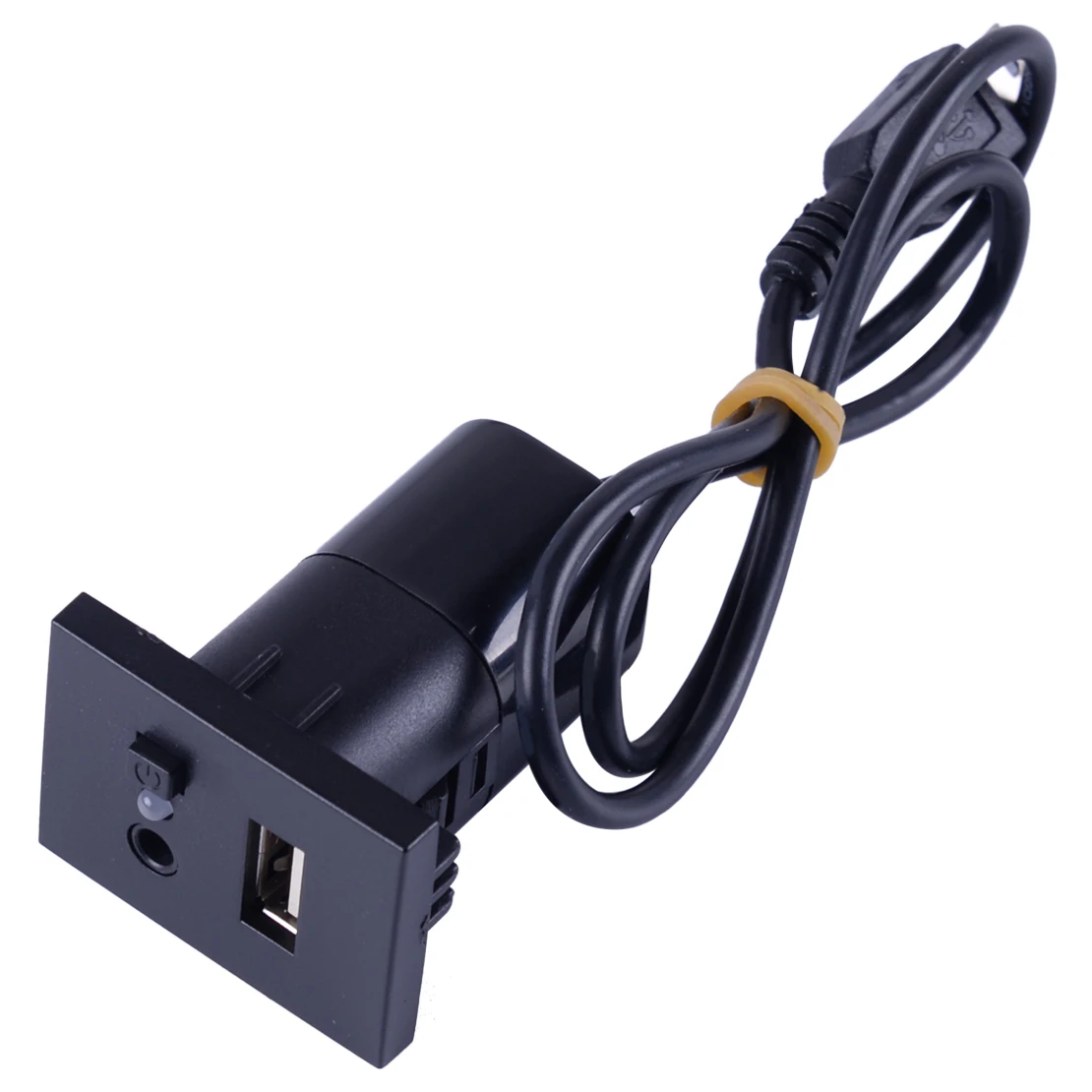 DWCX мини USB приборная панель Вход Соединительный модуль точка MP3 3,5 мм Джек черный/серебристый подходит для Ford Focus - Название цвета: black