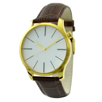 

Minimalist Watch with Long Stripe Gold Case Big Size Free shipping Welcome Wholesale