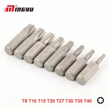 8 шт. Торцевая электрическая отвертка Набор бит бытовые инструменты для ремонта 1/4 дюймов шестигранный хвостовик 25 мм T8-T40 S2 стальные отвертки