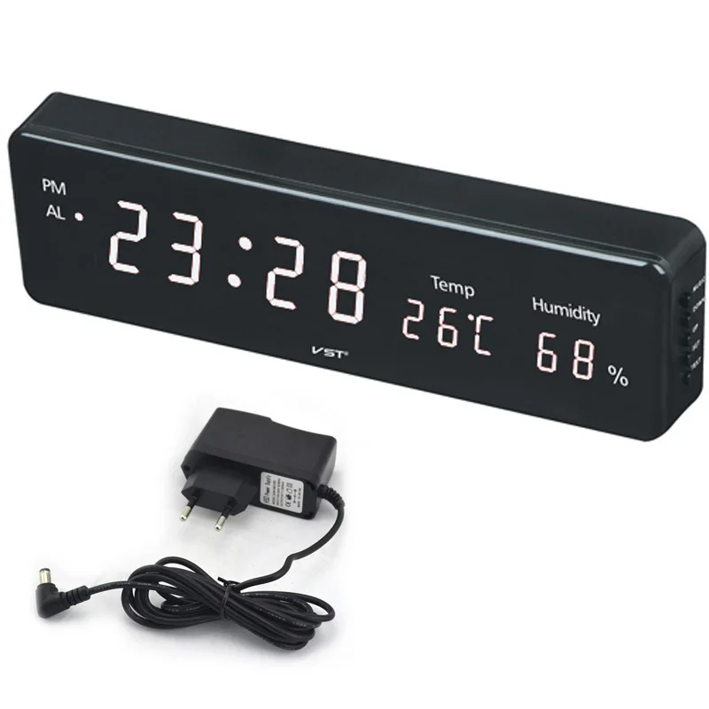 

Big Number Large LCD Digital Wall Clock Electronic Table Watch Desk Clock with Temperature Calendar Bedside Nixie Wall mural
