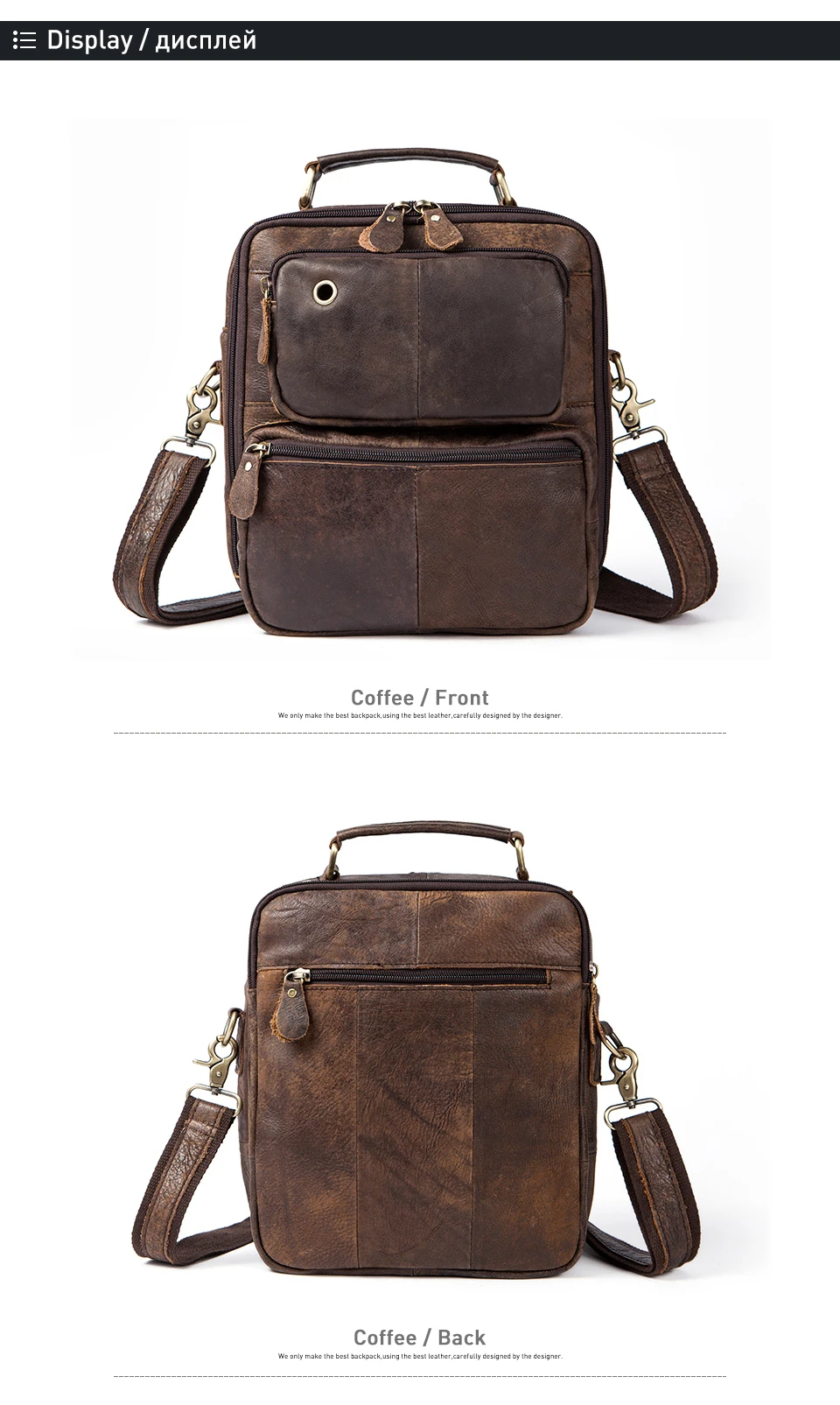 4 crossbody bags men genuine leather