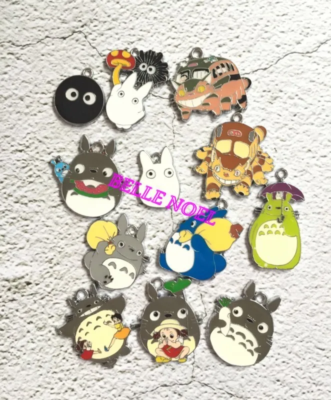 new 100pcs mixed cartoon Japanese anime Enamel Metal Charm Pendants DIY