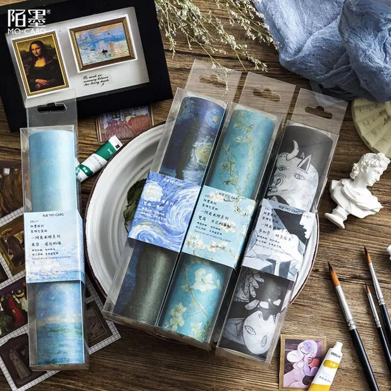 

20cm Wide van gogh Monet Painting wrapping paper Decorative Washi Tape Adhesive Tape DIY Scrapbooking Sticker Label Masking Tape
