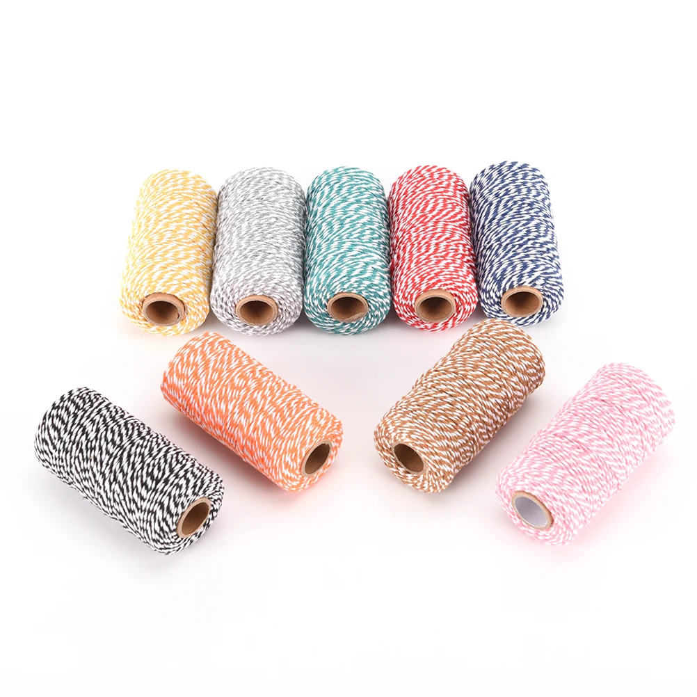 1 рулон 100 м хлопковая веревка для выпечки 9 цветов|100 cotton rope|rustic ropecotton rope cord |