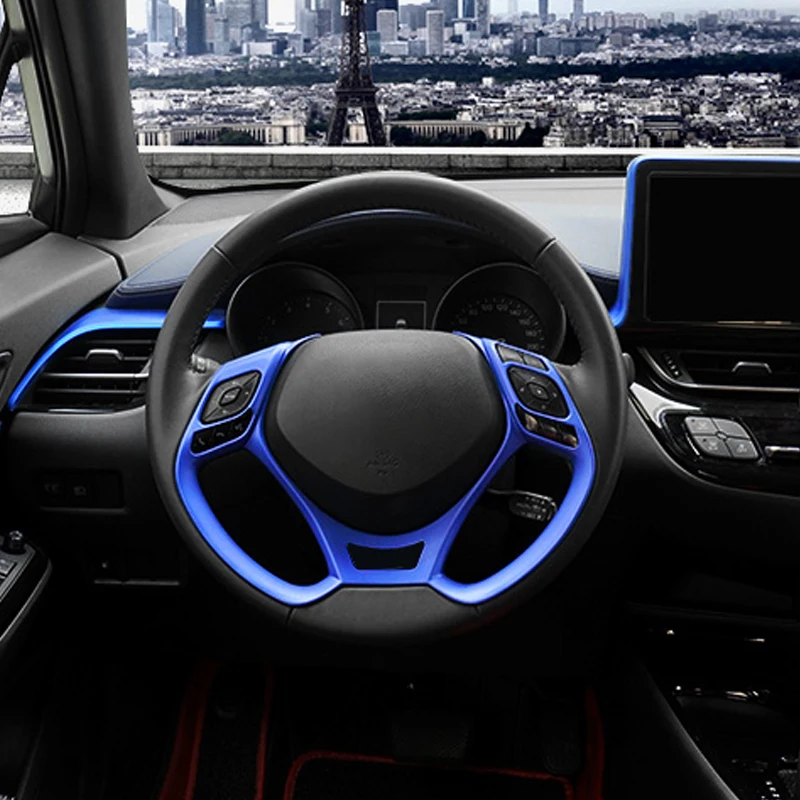 

Steering Wheel Frame Trim Cover For Toyota C-HR 2018 Interior Steering Wheel Decoration Sticker For Toyota C-HR 2017 2018 2019