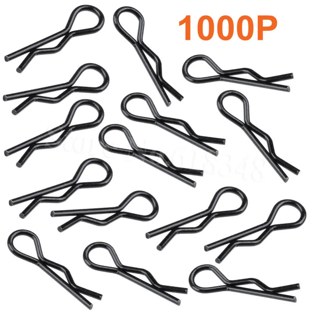 Wholesale 1000pcs Universal Micro Body Clips Pins Bend Metal Steel For All 1/18 Scale RC Car