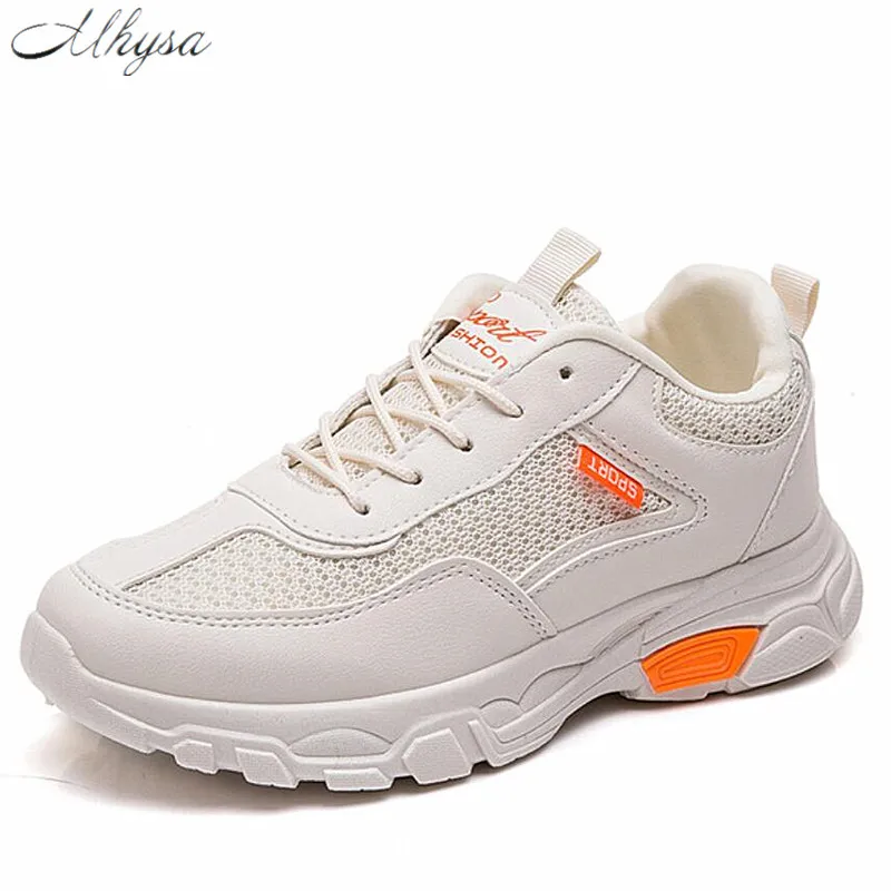 

2019 Women Casual Shoes Spring Autumn New Mesh Women Shoes Flats Platform Lace-Up Fashion Breathable Women Sneakers T22