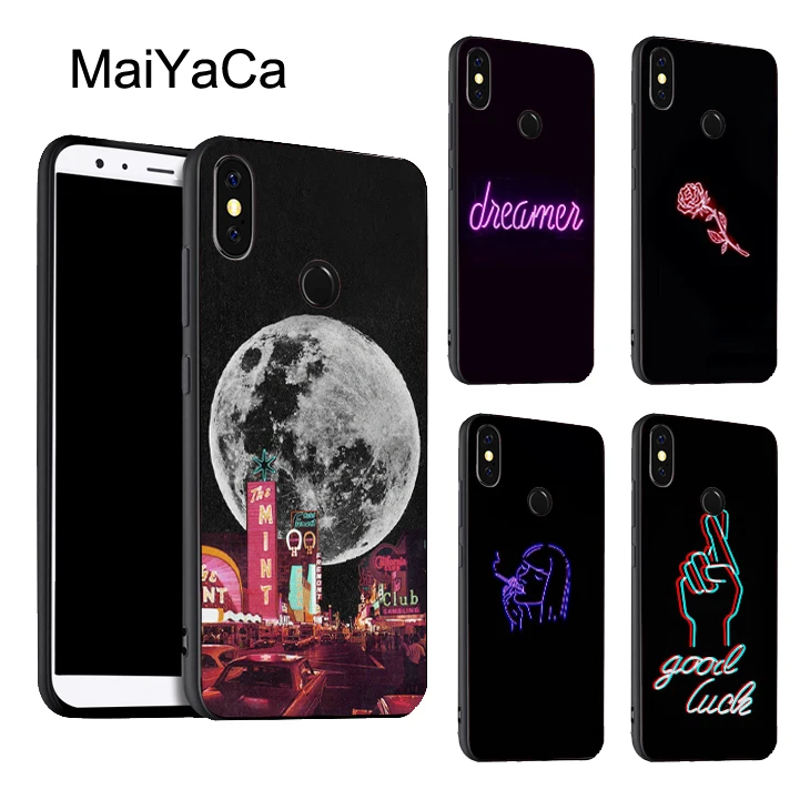 

MaiYaCa Neon Light Aesthetic Art Phone Case For Xiaomi Redmi 5 Plus 6 6A S2 4X Note 5 Pro 5A 7 Mi 8 K20 9 6X A2 Mix 2S Max 3