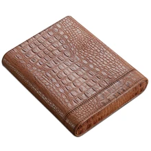 COHIBA High-end Gadget Excellent Leather Solid Wood Portable Cigar Case Holder Travel 5 Lined Cedar Wood Tube W/ Siphon Pipe