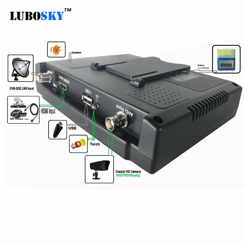 7inch Portable widescreen Satellite finder Support DVB-S/S2 MPEG-4 Satellite Finder For HD Signal Support AHD TVI CVI camera