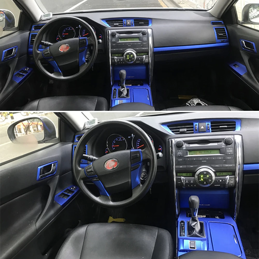 

For Toyota Mark x Reiz 2005-2009 Interior Central Control Panel Door Handle Carbon Fiber Stickers Decals Car styling Accessorie