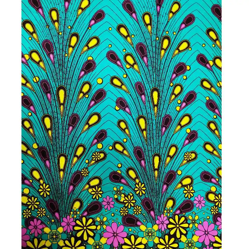 

lastest african Nigerian ankara wax print fabric ghana flower style regular 100% cotton soft fashion wax fabric