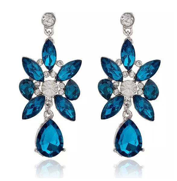 

Min.order Time-limited Trendy Is SPX6221 2016 Fashion Hot Sale Tassel Chain Long Blue Waterdrop Earrings Brand Jewelry