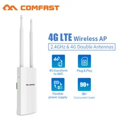 Ponto de acesso sem fio 4g lte, slot para cartão sim ap, roteador wan/porta de rede 4g lte + 2.4ghz, estação de cobertura wifi e ap