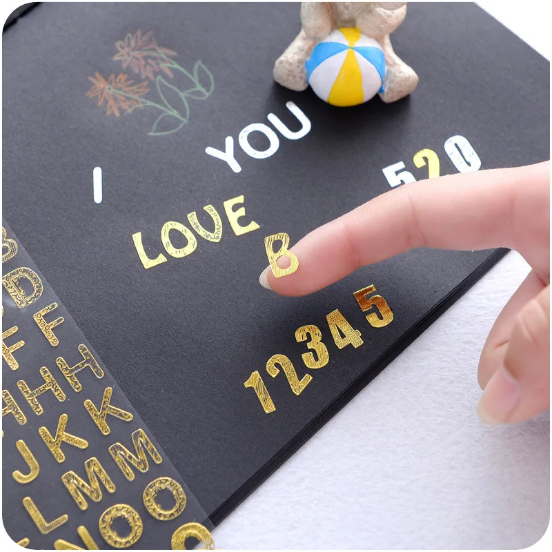 

6 pcs/Lot Twinkle sticker Gold Silver number Handwriting alphabet stickers for album diary scrapbooking DIY Stationery