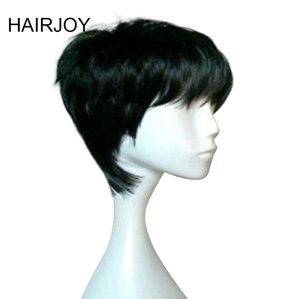 HAIRJOY женский стрижка Pixie черный коричневый блондин фиолетовый 6 цветов короткий прямой термостойкий синтетический парик