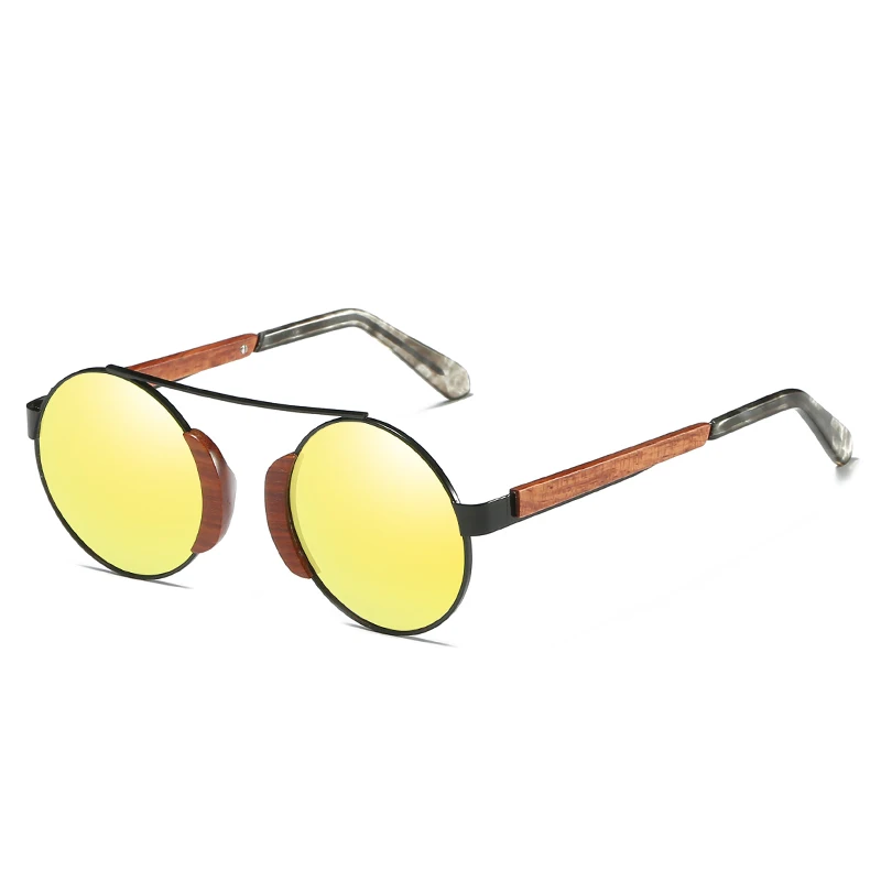 KITHDIA Женские бамбуковые деревянные солнцезащитные очки, поляризационные очки с зеркальным покрытием UV 400, защитные линзы в деревянной коробке - Цвет линз: 1