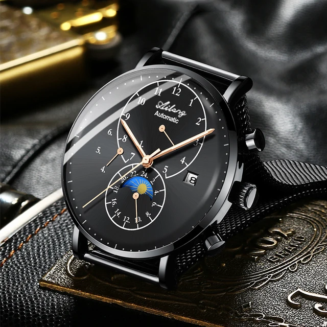 AILANG Brand Men's Mechanical Watch Quality Automatic Minimalist Waterproof Stainless Steel Diesel Watch Diver Simple Style Men 5