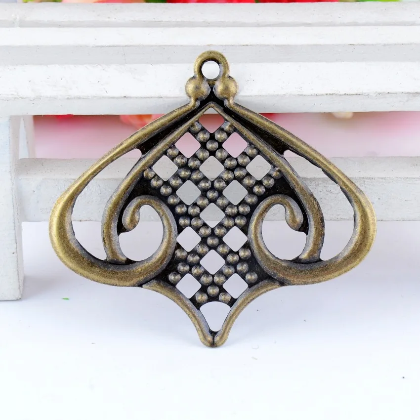 Free shipping Retail 5 Antique Bronze Filigree Embellishment Metal