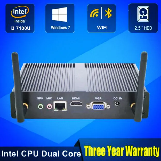 EGLOBAL Intel Core i3 7100U 6006U Mini PC Windows 10 Barebone Computer DDR3 2.4GHz