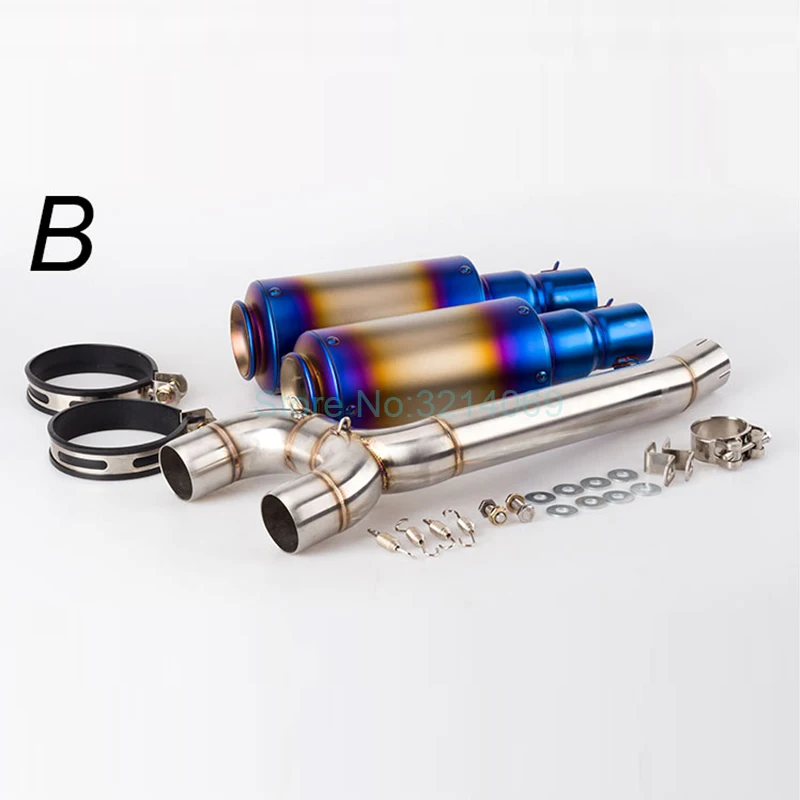 Universal entrada 51mm de la motocicleta tubo de Escape para FZ6S FZ600 FZ6 de fibra de carbono Moto escapar FZ6N silenciador con sistema de enlace de tubería