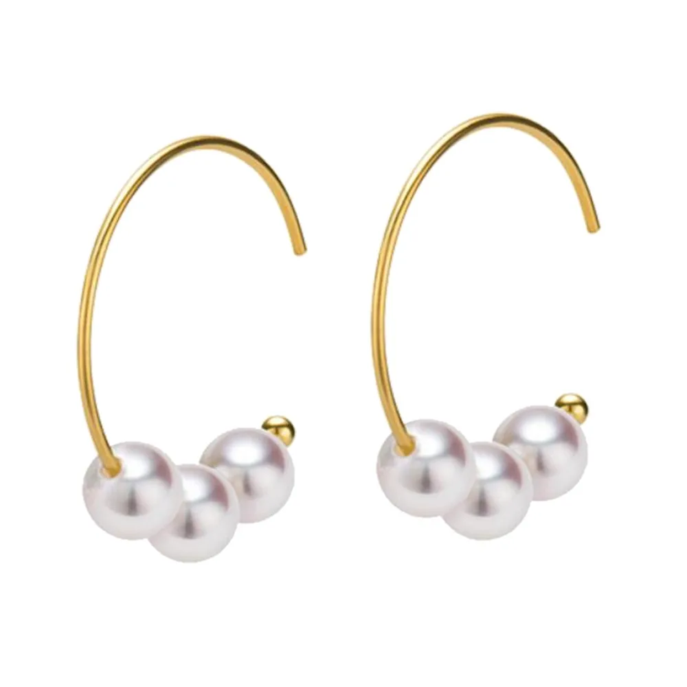Sinya hook earrings 18k yellow gold or rose gold DIY hook pearl earrings a decent and special earrings for career women a suit of stunning faux pearl rhinestoned necklace and earrings for women