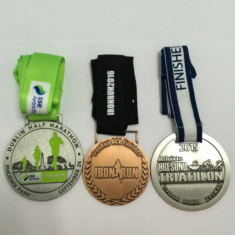 

Custom Made Sports Medals - 63.5mm one-side - with medal ribbon-250 pcs