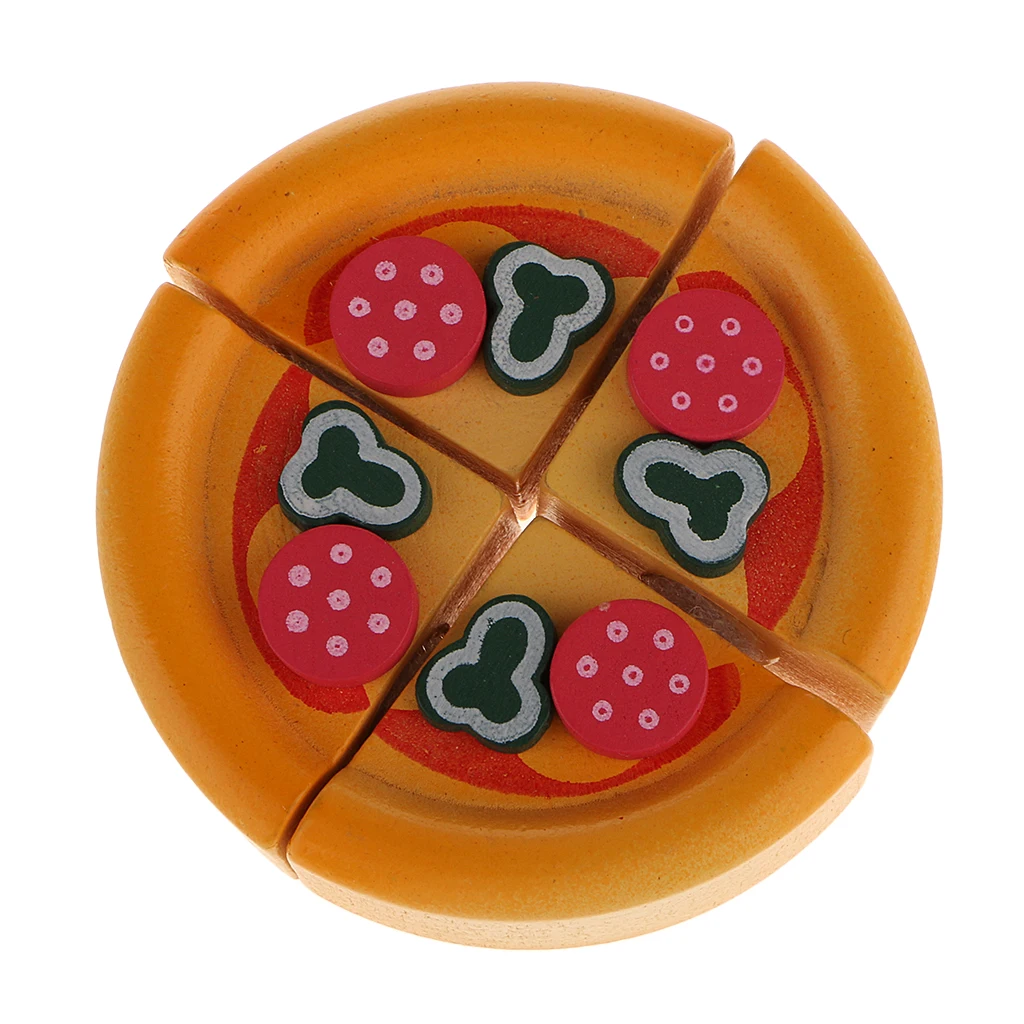 2 Pieces Wooden Magnet Birthday Cake Simulation Food Kids Preschool Play House Kitchen Pretend Play Game Toy