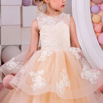 

Fashion Baby Kid Girls Dress Children Sleeveless Ball Gown Multi-layer Tulle Cake Dress Wedding Princess Girls Party Dresses