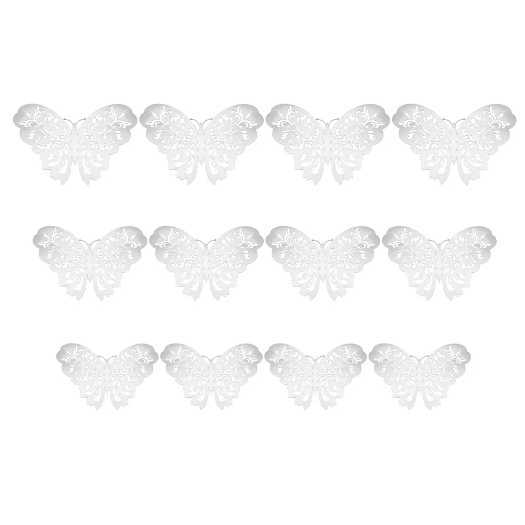 12 шт. 3D эффект хрустальные бабочки Красивые стикеры на обои Бабочка для детской комнаты переводки украшение для дома на стену# YY - Цвет: Silver