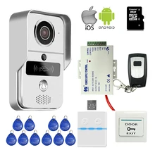 Envío Libre Wifi LAN 720 P IP de Intercomunicación Timbre Cámara de Acceso RFID Teléfono Video de La Puerta de Teléfono View Remote Unlock + fuente de Alimentación