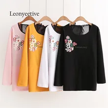 oversize Floral 2017 new autumn big size font b Women b font font b Shirt b
