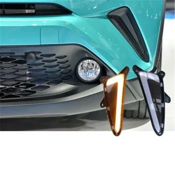 

Modified LED daytime running lights front bumps spikes steering brake lights for Toyota C-HR 2017 2018 Car styling