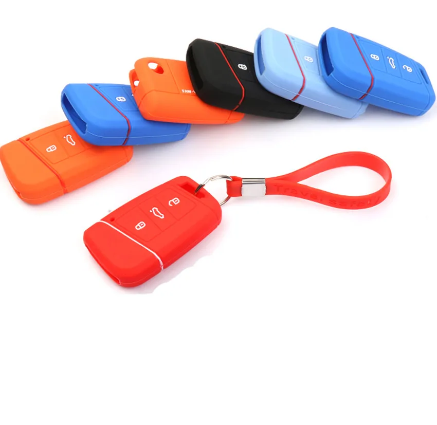 

Silicone Car Key Cover Case For Volkswagen VW GOLF 7 MK7 GTI GOLF7 Auto Key Cover Leather Accessories