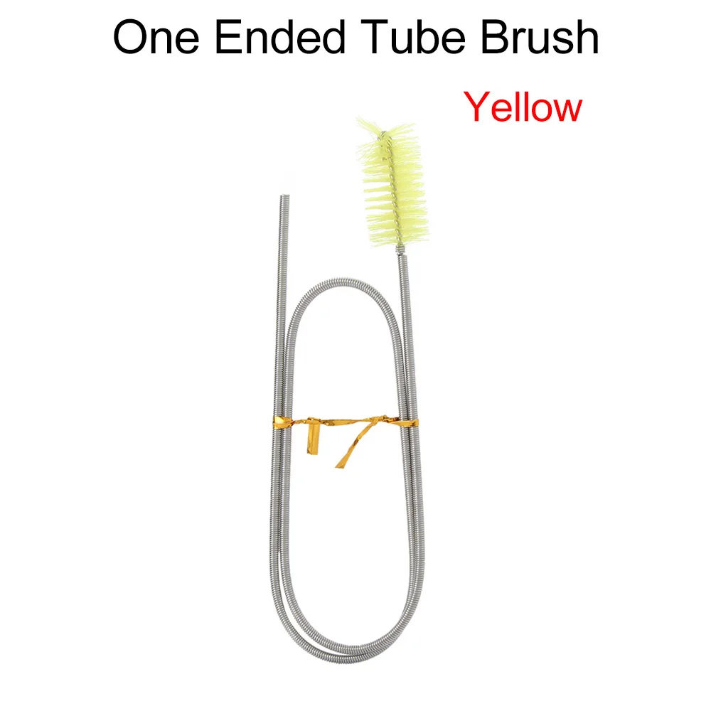 Flexible Cleaning Ended Brush Double Tube Filter Pump Hose clean Brush for Aquarium Pipe Lever Cleaning Tools Multiple Use - Цвет: yellow 1