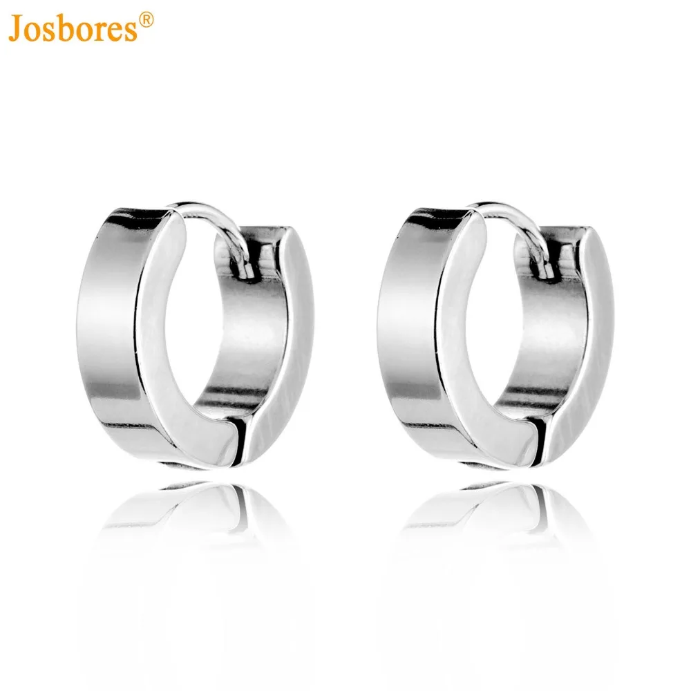 

Josbores Punk Colorful Stainless Steel Huggie Hoop Earrings Simple Style 4 Colors Shiny Color Circle Earring Women Man Jewelry