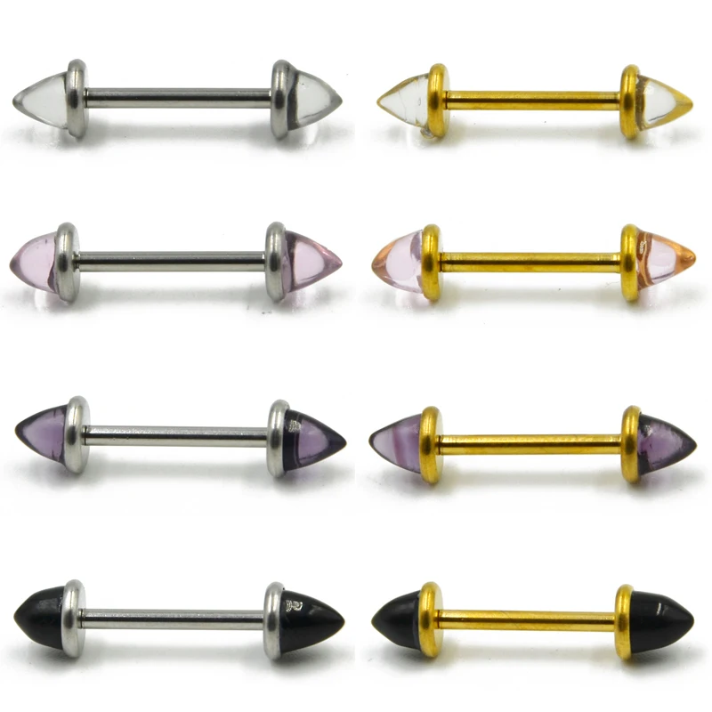 Nipple Piercing Retainer 14g Clear Tongue Piercing Ring 1/2 5/8 Mri