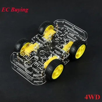 

4WD Motor Smart Robot Car Chassis DIY Kit DC 3V 5V 6V Speed Encoder 4 Wheel Drive Car For Arduino